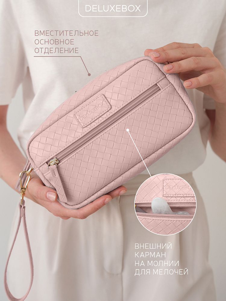 DELUXEBOX Косметичка маленькая PINK SUNSET дорожная несессер из экокожи